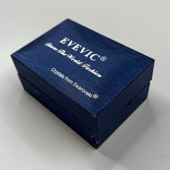 NEW Evevic Crystals From Swarovski Blue Cubed Dangle Earrings - Picture 2 of 5